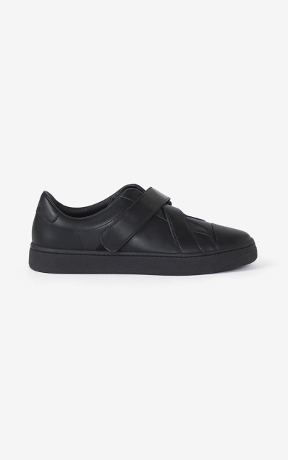 Kenzo Men Kenzo Kourt Leather Sneakers Black